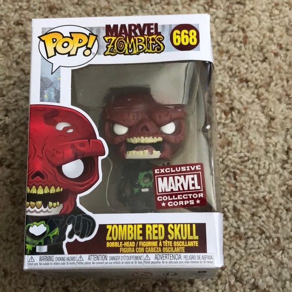 🛍 NIB 🏷 Funko Pop Zombie Red Skull 🧟♂️